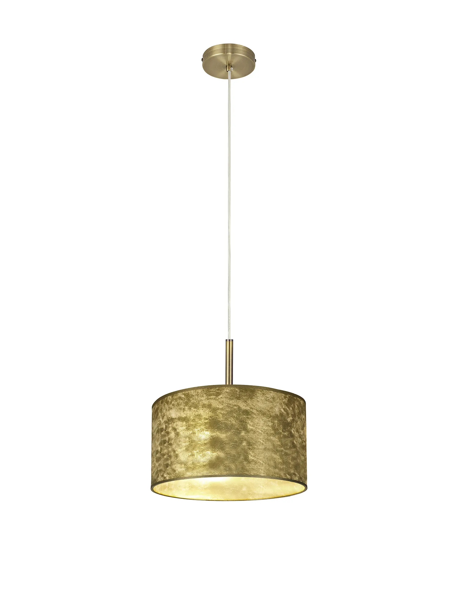 Baymont 30cm 1 Light Pendant Antique Brass, Gold Leaf DK0826  Deco Baymont AB GL